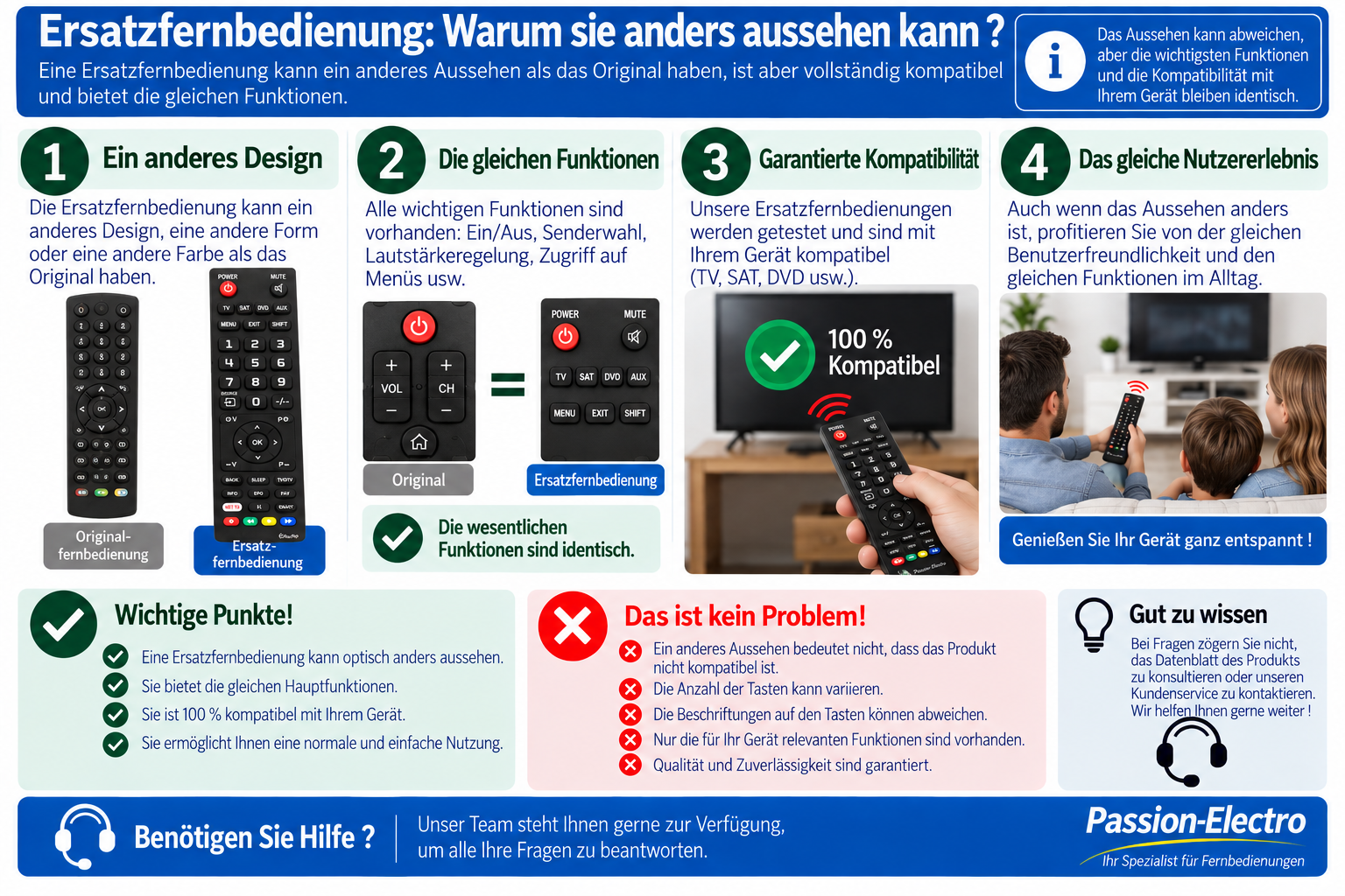Ersatzfernbedienung sieht anders aus als das Original ist aber kompatibel